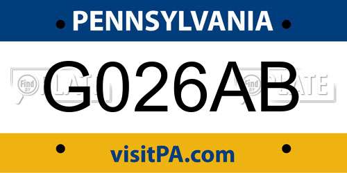 G026AB Pennsylvania License Plate