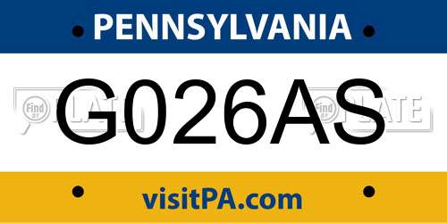 G026AS Pennsylvania License Plate