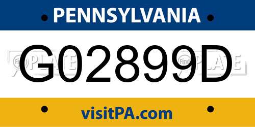 G02899D Pennsylvania License Plate