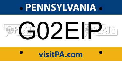 G02EIP Pennsylvania License Plate