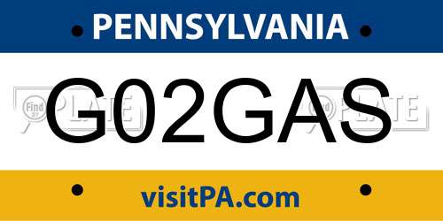 G02GAS Pennsylvania License Plate