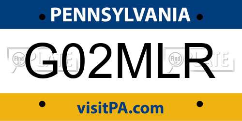 G02MLR Pennsylvania License Plate