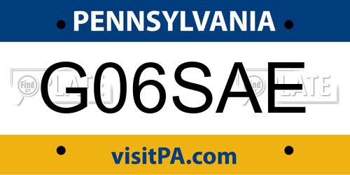 G06SAE Pennsylvania License Plate