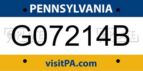 G07214B Pennsylvania License Plate