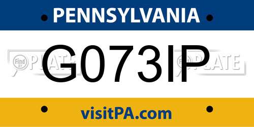 G073IP Pennsylvania License Plate