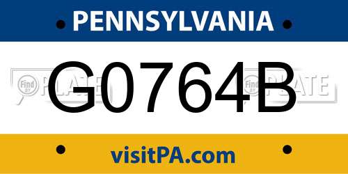 G0764B Pennsylvania License Plate