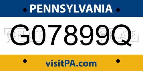 G07899Q Pennsylvania License Plate