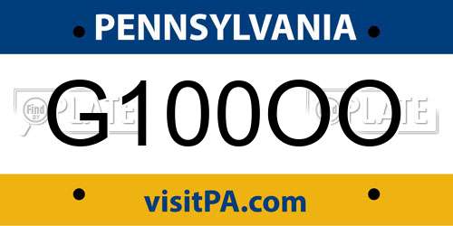 G100OO Pennsylvania License Plate