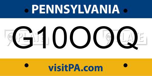 G10OOQ Pennsylvania License Plate