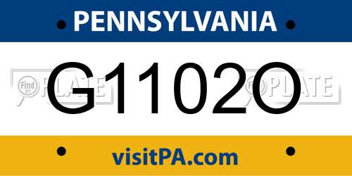 G1102O Pennsylvania License Plate