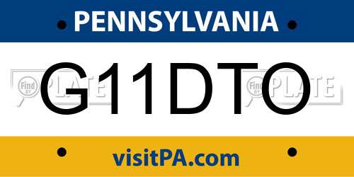 G11DTO Pennsylvania License Plate