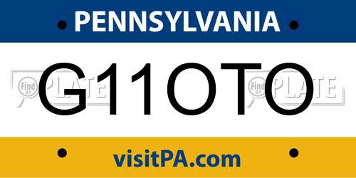 G11OTO Pennsylvania License Plate