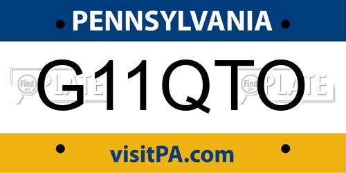 G11QTO Pennsylvania License Plate