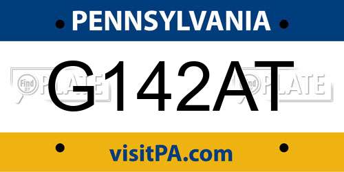 G142AT Pennsylvania License Plate
