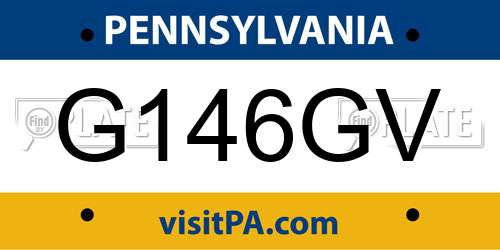 G146GV Pennsylvania License Plate