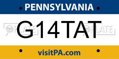G14TAT Pennsylvania License Plate