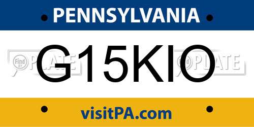 G15KIO Pennsylvania License Plate