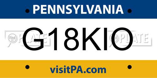 G18KIO Pennsylvania License Plate