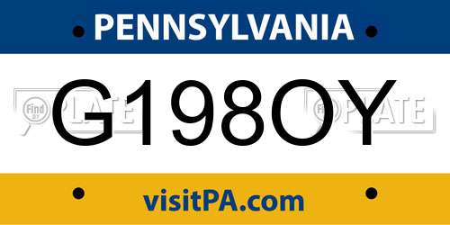 G198OY Pennsylvania License Plate