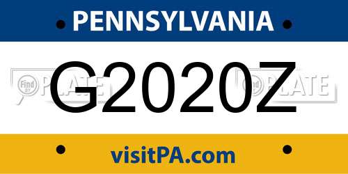 G2020Z Pennsylvania License Plate