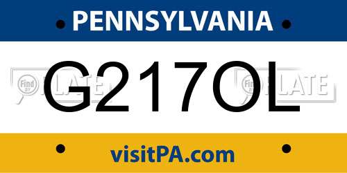 G217OL Pennsylvania License Plate