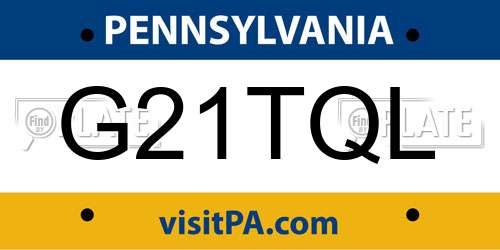 G21TQL Pennsylvania License Plate