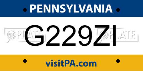G229ZI Pennsylvania License Plate