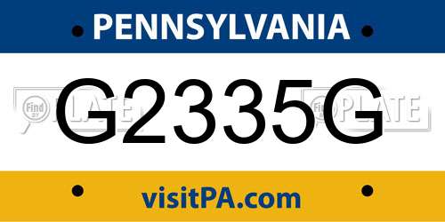 G2335G Pennsylvania License Plate