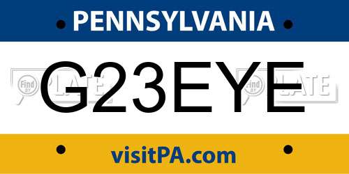 G23EYE Pennsylvania License Plate