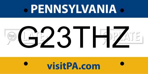 G23THZ Pennsylvania License Plate
