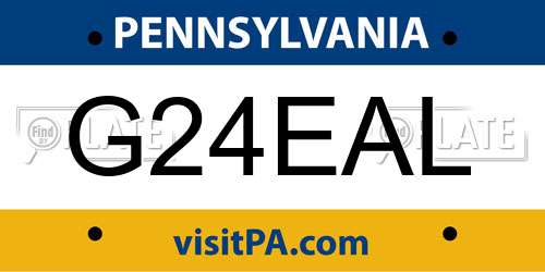 G24EAL Pennsylvania License Plate