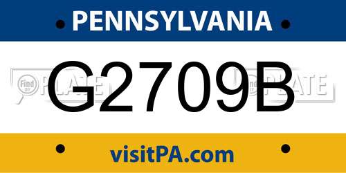 G2709B Pennsylvania License Plate