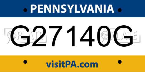 G27140G Pennsylvania License Plate