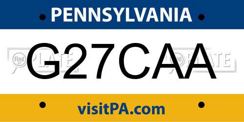 G27CAA Pennsylvania License Plate