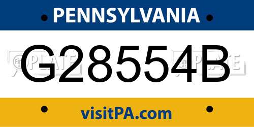 G28554B Pennsylvania License Plate