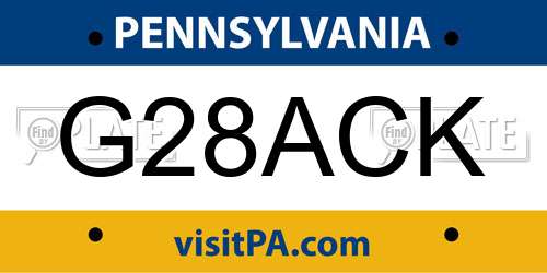 G28ACK Pennsylvania License Plate