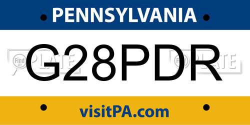 G28PDR Pennsylvania License Plate