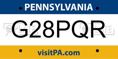 G28PQR Pennsylvania License Plate