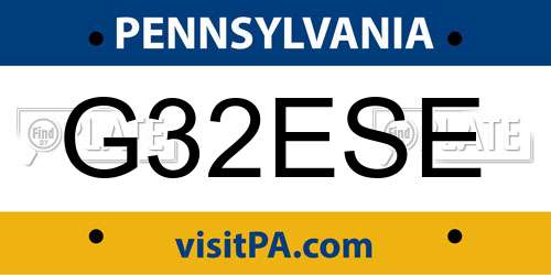 G32ESE Pennsylvania License Plate
