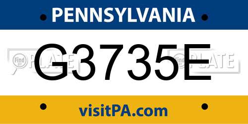 G3735E Pennsylvania License Plate