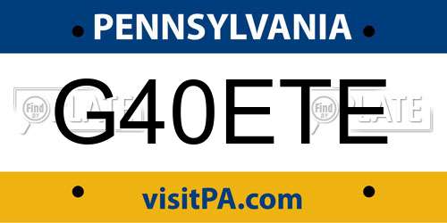 G40ETE Pennsylvania License Plate