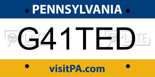 G41TED Pennsylvania License Plate