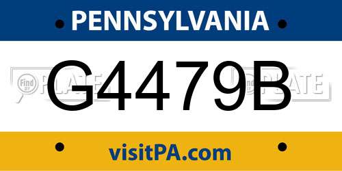 G4479B Pennsylvania License Plate