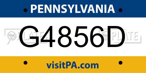 G4856D Pennsylvania License Plate
