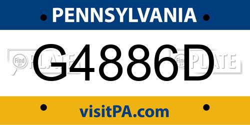 G4886D Pennsylvania License Plate