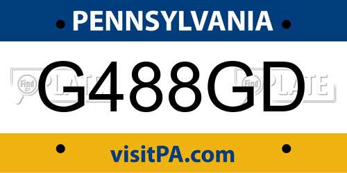 G488GD Pennsylvania License Plate