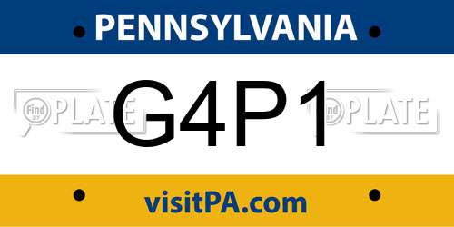 G4P1 Pennsylvania License Plate