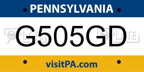 G505GD Pennsylvania License Plate