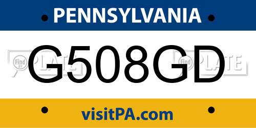 G508GD Pennsylvania License Plate