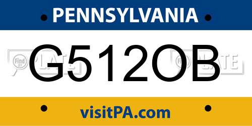 G512OB Pennsylvania License Plate